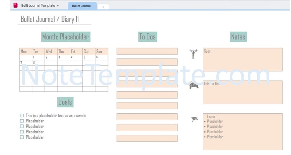 Diary Template for OneNote